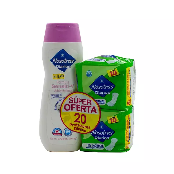 Jabón Intimo Nosotras Sensiti-V Extracto de Algodón + Protec