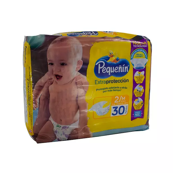 Pañales Pequeñín Extraprotección Etapa 2/M x 30 Unidades