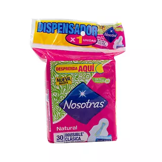 Toallas Higiénicas Nosotras Invisible Clásica x 30