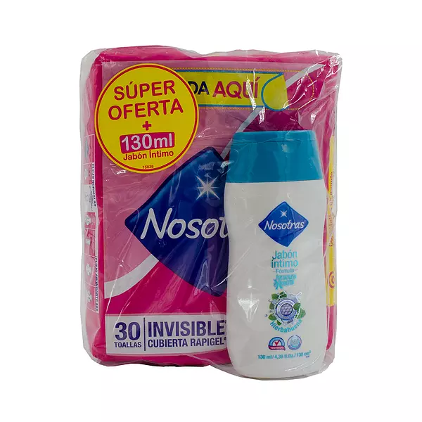 Toallas Higiénicas Nosotras Rapi Gel + Jabón Intimo Promoció