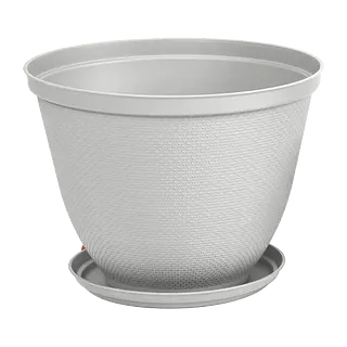 Maceta Rimax Redonda Rafia 35 Cm Con Plato