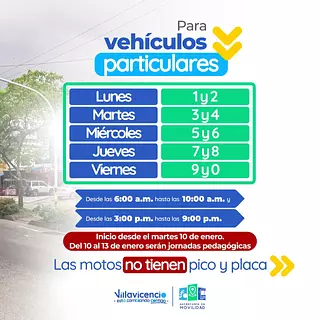 Pico y Placa Villavicencio 2023