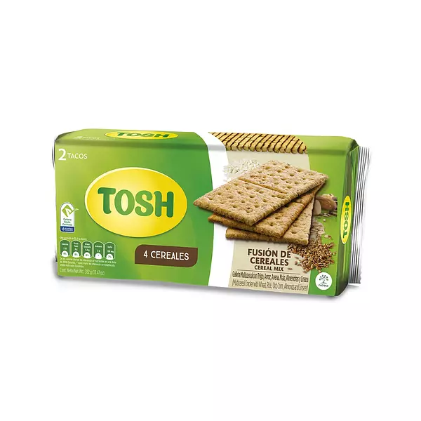 Galletas Tosh Fusión De Cereales X 382g X 2 Tacos