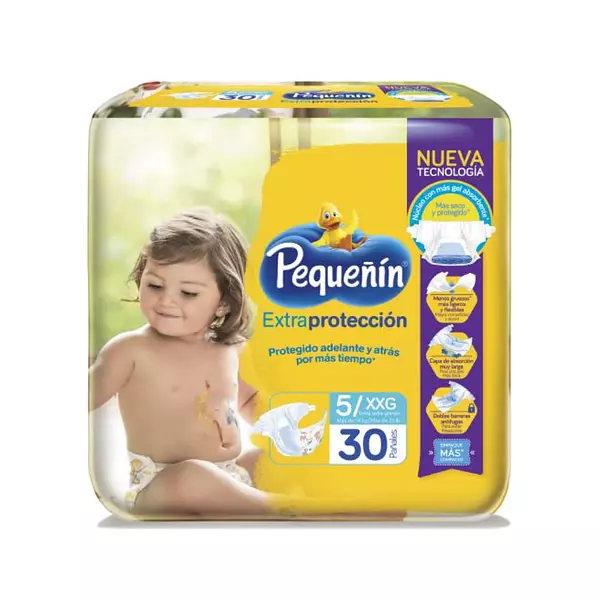 Pañales Pequeñín Extraprotección 5/Xxg x 30 Unidades