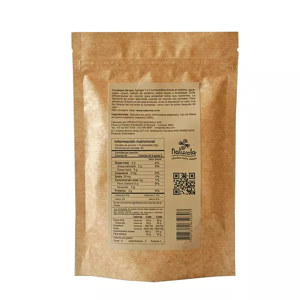 Mix Spirulina + Maca Polvo Naturela 100 Gr