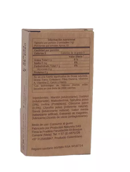 Spirumenta - Menta Sin Azúcar Naturela 18 Gr