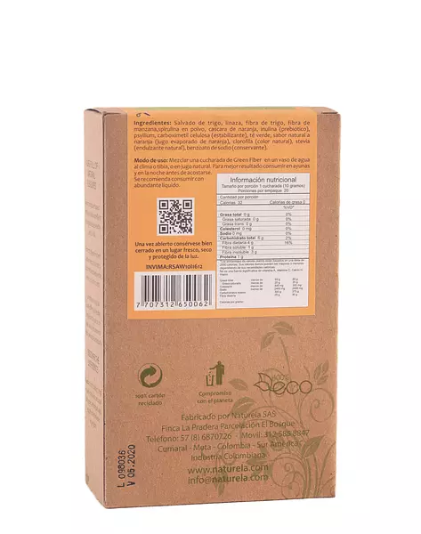 Green Fiber, Fibra con Clorofila Naturela 200 Gr