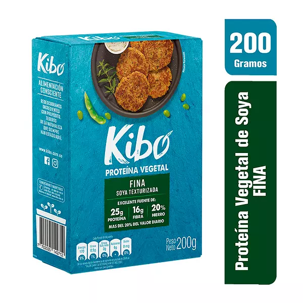 Proteína Vegetal Kibo de Soya Fina Naturela 200 Gr