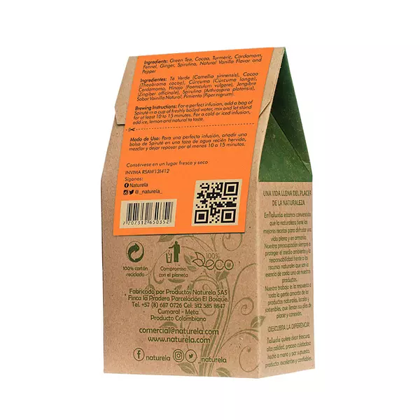 Té Spiruté Cúrcuma Naturela 30 Bolsas