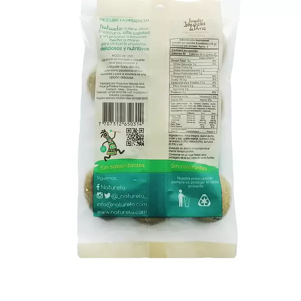 Rosquillas + Spirulina Naturela 12 Unidades 40g C/U